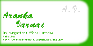 aranka varnai business card
