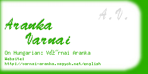 aranka varnai business card